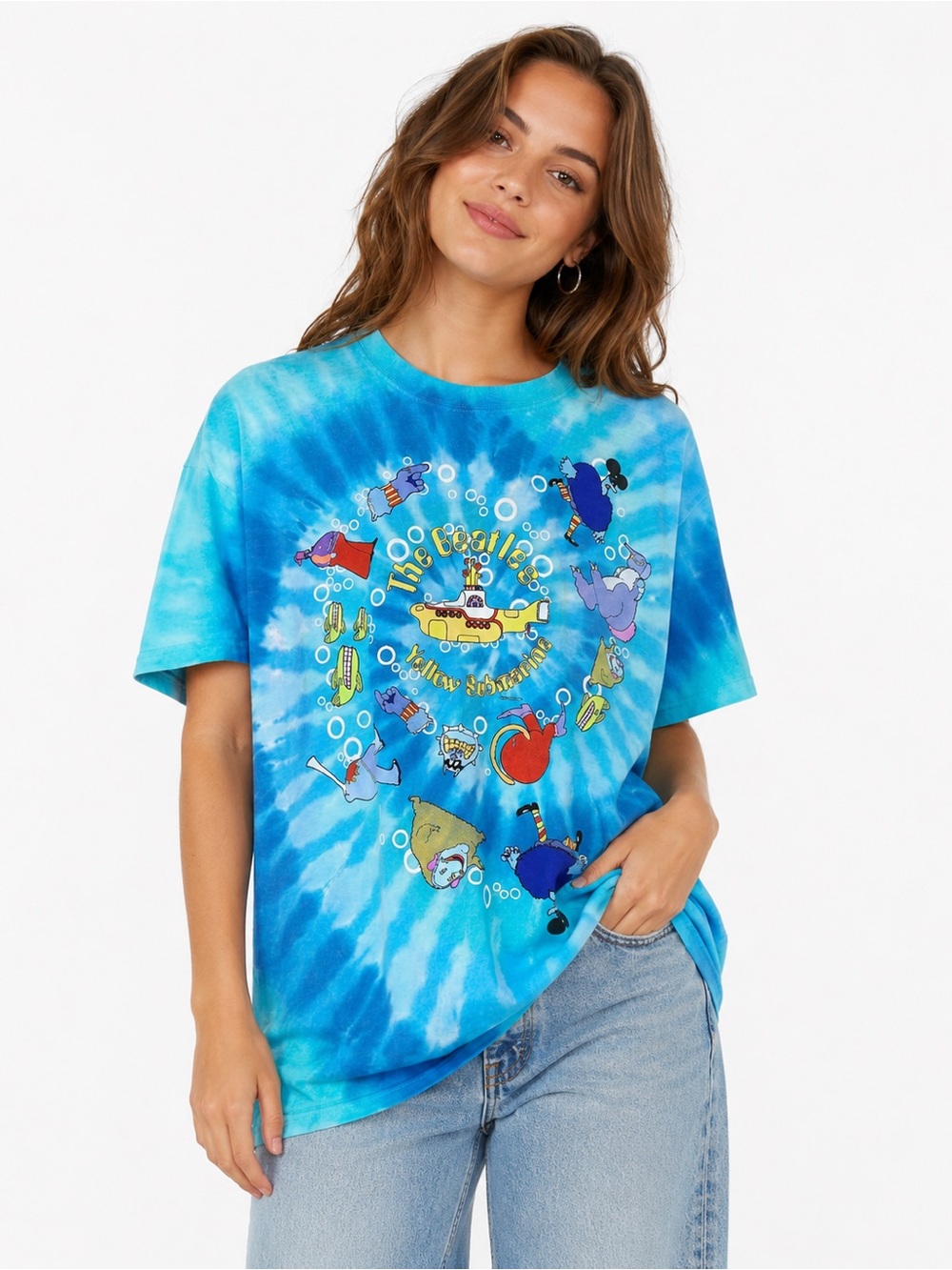 Liquid Blue | VTG 2004 The Beatles Yellow Submarine Tie-Dye Unisex Band Tee